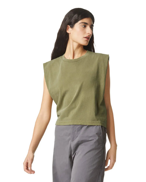 Heavyweight Cotton Women's Garment Dyed Muscle T-Shirt